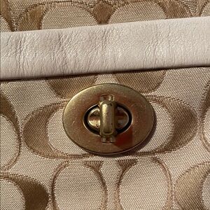 Coach Beige and Cream crossbody Signature Bag